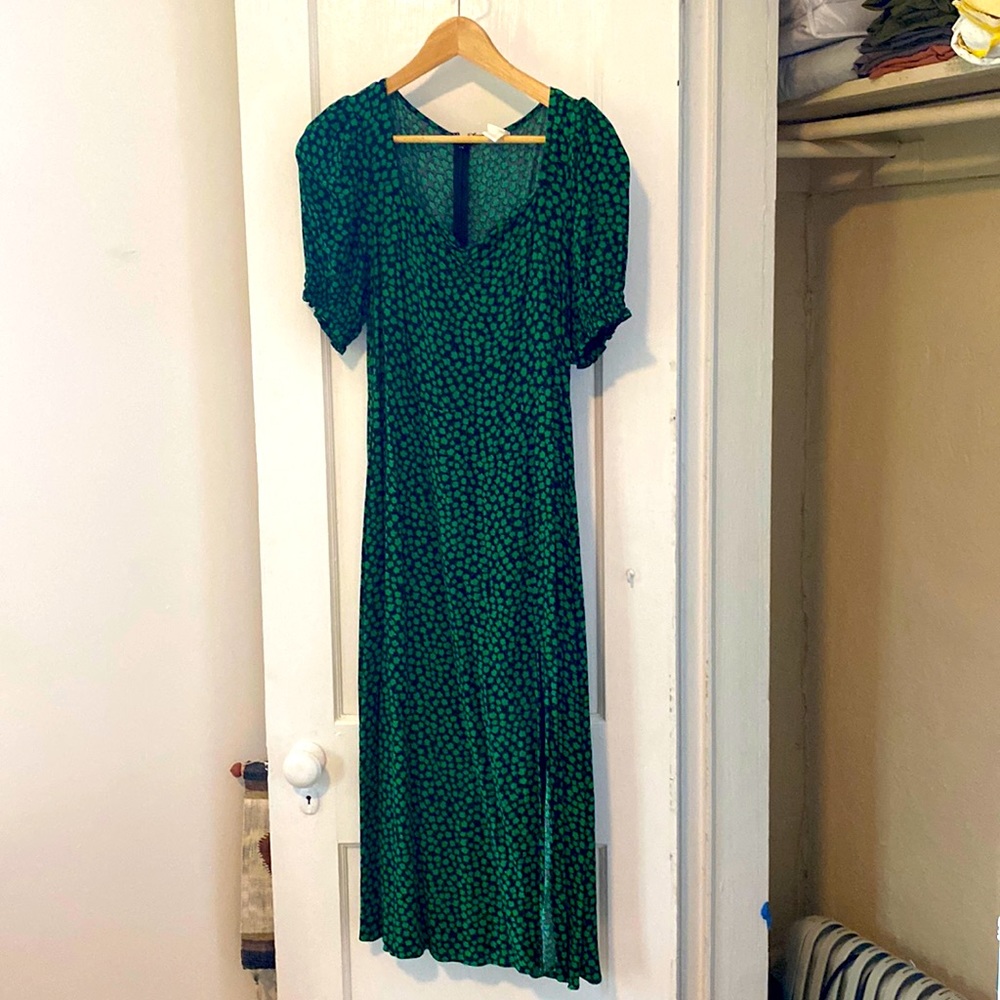 Green & Black printed dress!